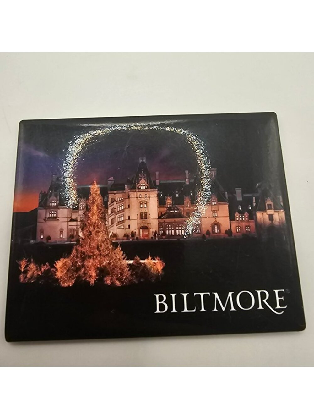 Biltmore Estate Souvenir Magnet With Christmas‎ Tree Scene